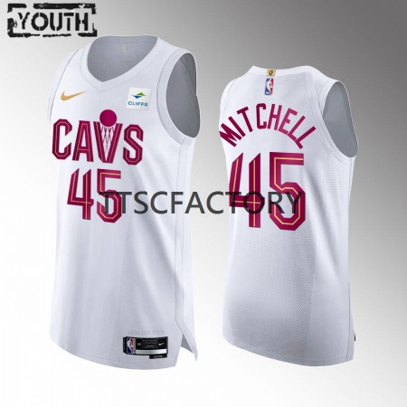 Maglia NBA Cleveland Cavaliers Donovan Mitchell 45 Nike 2022-23 Association Edition Bianco Swingman - Bambino